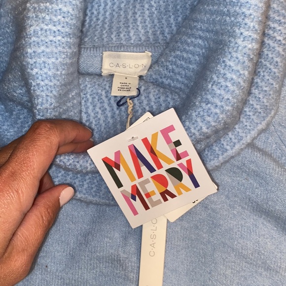 NWT Caslon Cowl Neck Sweater in Light Blue - Picture 4 of 7